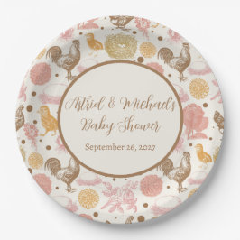 Plato De Papel Hatear pronto al Chica de pollo Baby Shower