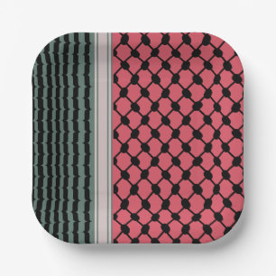 Plato De Papel Hatta Keffiyeh Kufiya Folk