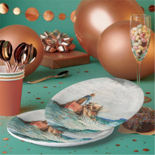 Plato De Papel Hauling In The Nets (1887) De Winslow Homer