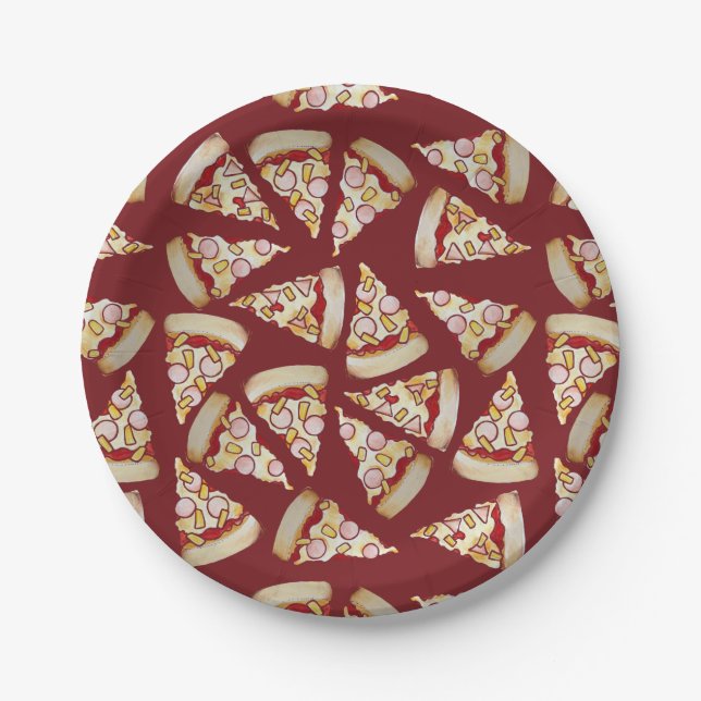 Plato De Papel Hawai Pizza Lover (Anverso)