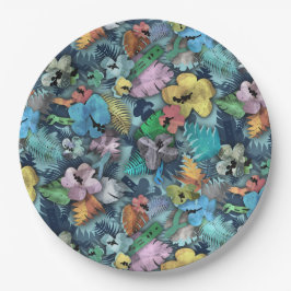 Plato De Papel Hawaiano de Construcción Novedoso 