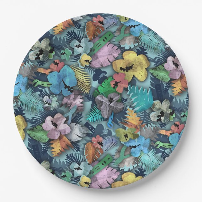 Plato De Papel Hawaiano de Construcción Novedoso  (Anverso)