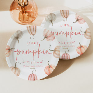 Plato De Papel ¡Hay Una Calabaza En Camino! Baby Shower