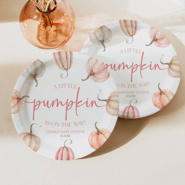 Plato De Papel ¡Hay Una Calabaza En Camino! Baby Shower (Subido por el creador)