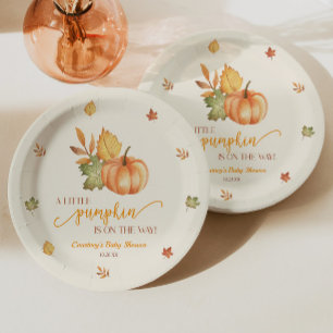 Plato De Papel ¡Hay Una Calabaza En Camino! Baby Shower