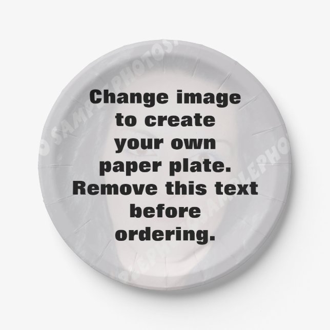 Plato De Papel Haz tu propia foto personalizada (Anverso)