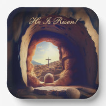 He is Risen! Easter Sunday Paper Plate