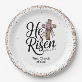 Plato De Papel He is Risen! Easter Sunday Paper Plate