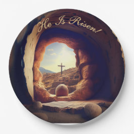Plato De Papel He is Risen! Easter Sunday Paper Plate