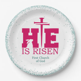 Plato De Papel He is Risen! Easter Sunday Paper Plate