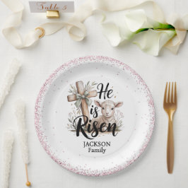 Plato De Papel He is Risen! Easter Sunday Paper Plate