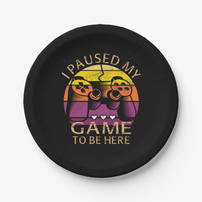 Plato De Papel He parado mi juego para estar aquí (Anverso)