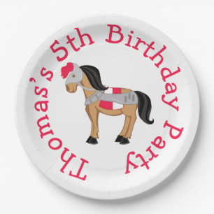 Plato De Papel Hear Ye Blonde Cute Knight Horse