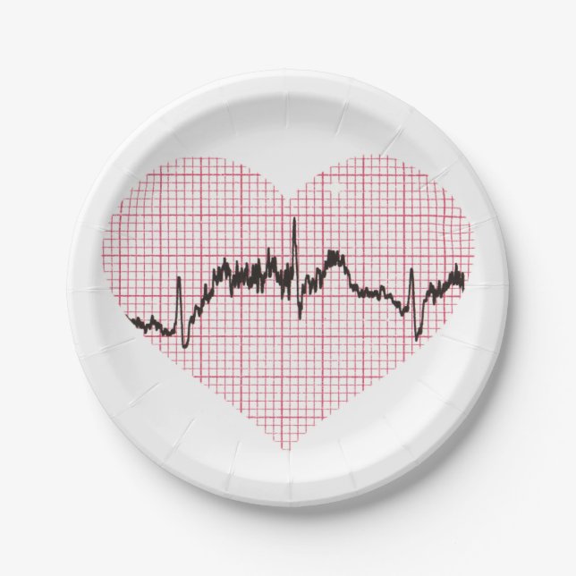 Plato De Papel Heart Beat VII (Anverso)