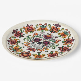 Plato De Papel 💀 🎉 Heart & Skullware Día de los Muertos