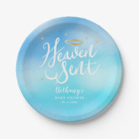 Heaven Sent Christian Theme Blue Baby Shower