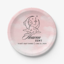 Heaven Sent Pink Moon Stars Baby Shower