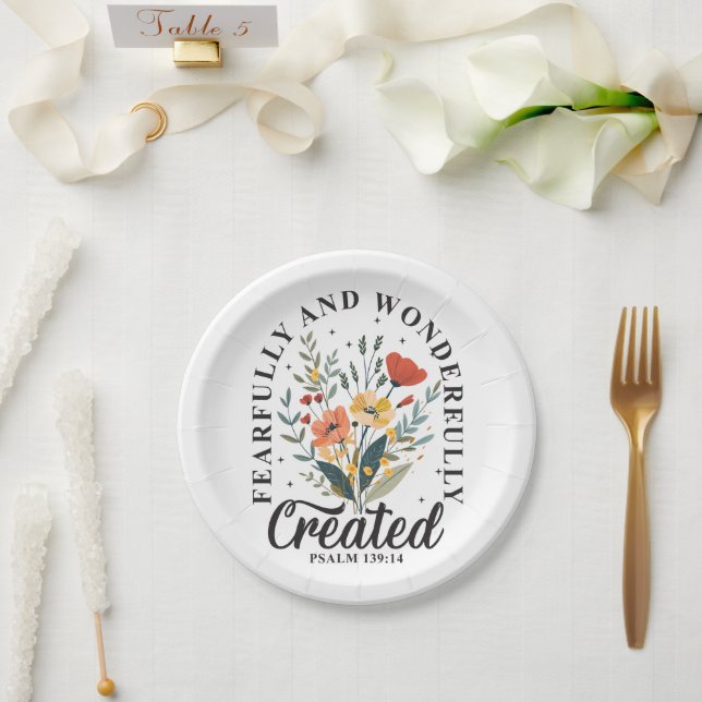 Plato De Papel Hecho con Temor y Maravilla (Boda)