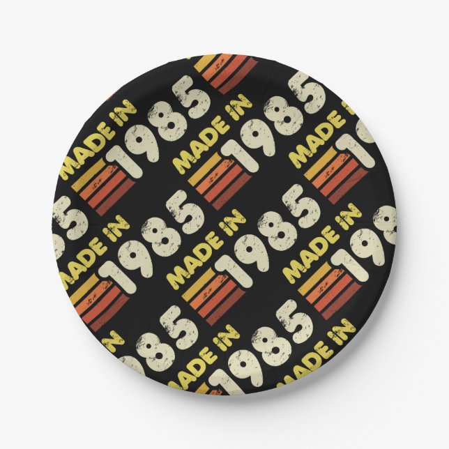 Plato De Papel Hecho en 1985, 40 años (Anverso)