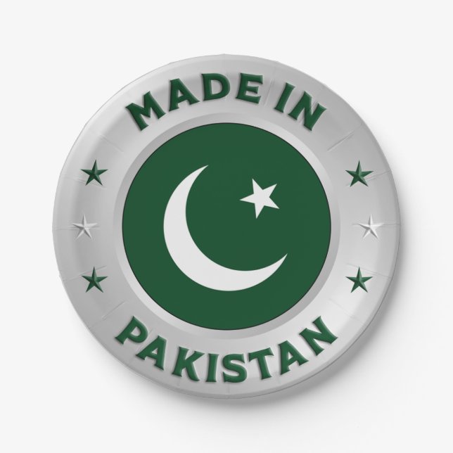 Plato De Papel Hecho en Pakistán (Anverso)