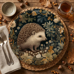Plato De Papel Hedgehog al estilo del bosque William Morris