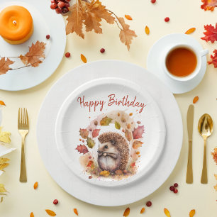 Plato De Papel Hedgehog - Cumpleaños