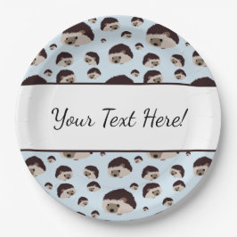 Plato De Papel Hedgehogs con texto