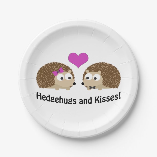 Plato De Papel Hedgehugs and Kisses Hedgehog Love (Anverso)