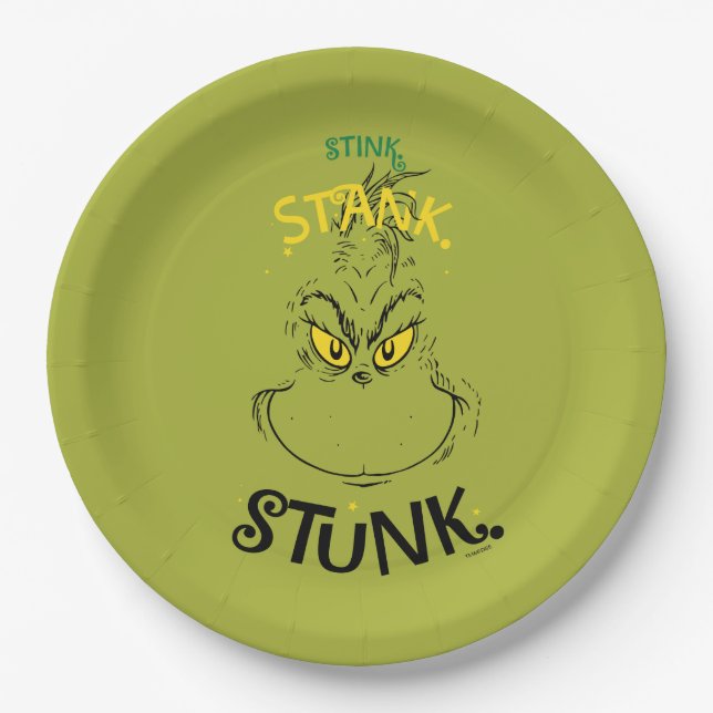 Plato De Papel Hedor Apestaba Apestó Señor Grinch (Anverso)