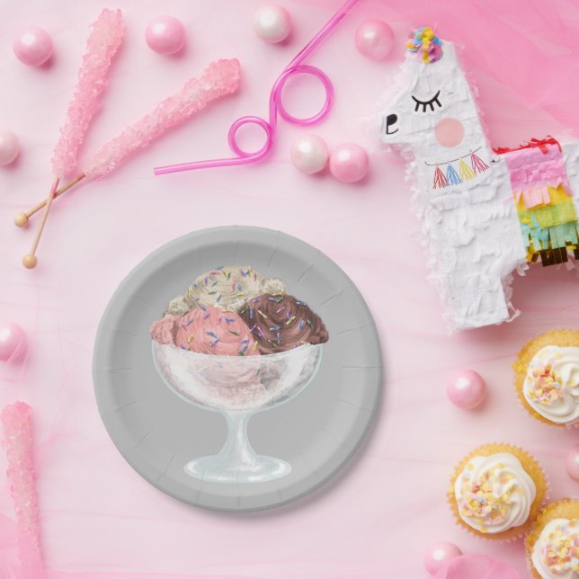 Plato De Papel Helado (Fiesta)