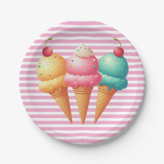 Plato De Papel Helado colorido (Anverso)