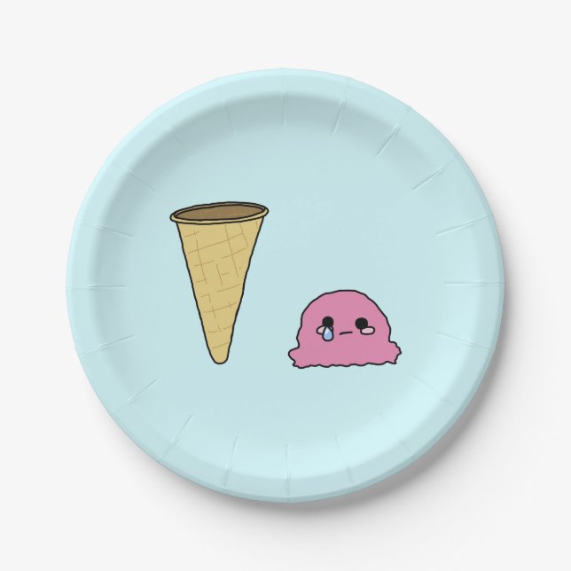 Plato De Papel Helado Derramado (Anverso)