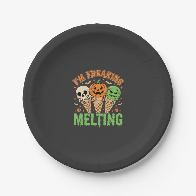 Plato De Papel Helado Derretido de Halloween (Anverso)