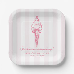 Plato De Papel Helado Recogido Compromiso de Boda Nupcial
