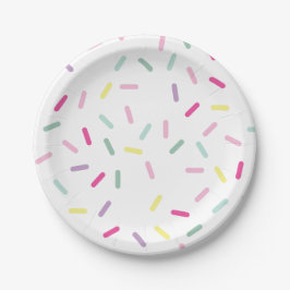 Plato De Papel Helado y Purpurina Cumpleaños Dulce Uno 1
