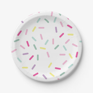 Plato De Papel Helado y Purpurina Cumpleaños Dulce Uno 1