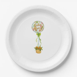 Plato De Papel Hello Baby Boy Paper Plates – Soft Elegant 