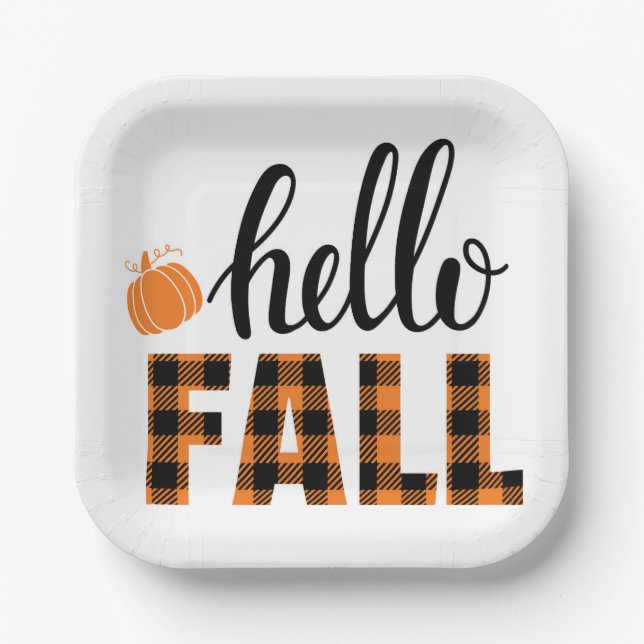Plato De Papel Hello Fall (Anverso)