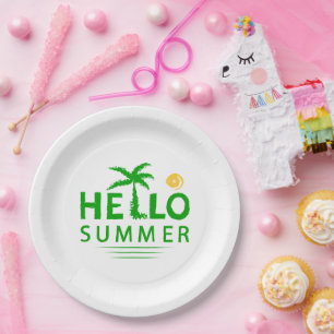 Plato De Papel Hello Summer