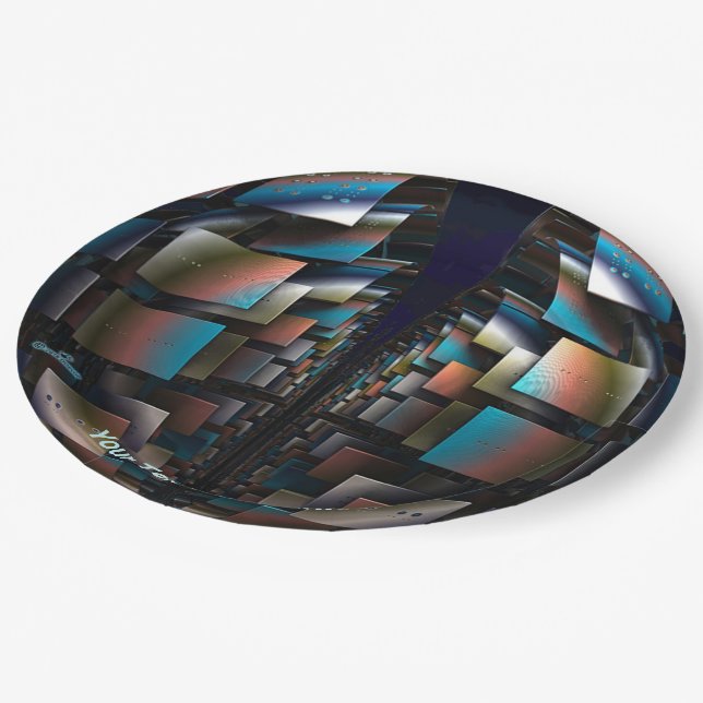 Plato De Papel Hemisferios Concéntricos (Angular)