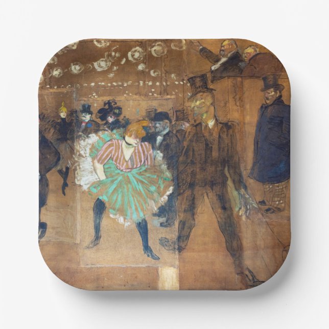Plato De Papel Henri de Toulouse-Lautrec - Danza en la Roque (Anverso)