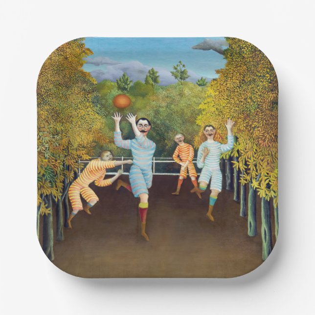 Plato De Papel Henri Rousseau - Futbolistas (Anverso)