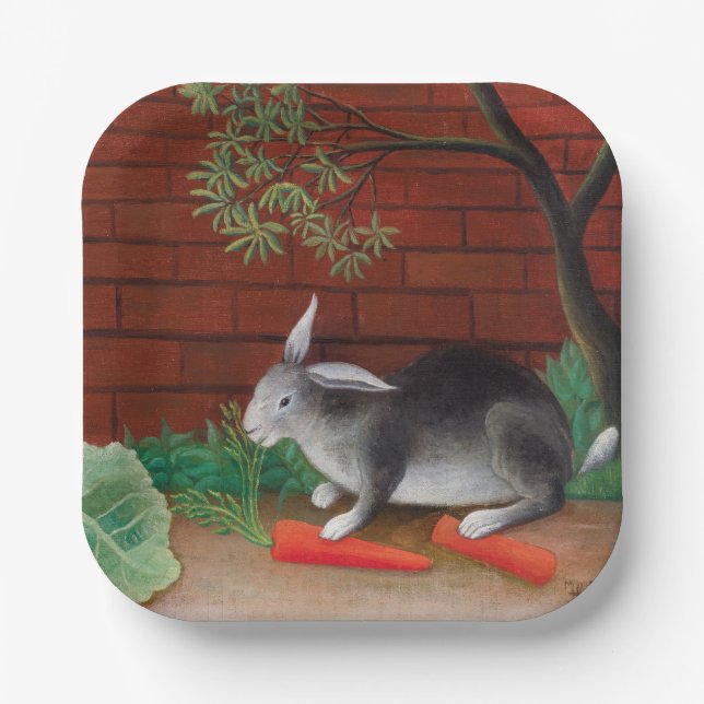 Plato De Papel Henri Rousseau - La comida del conejo (Anverso)