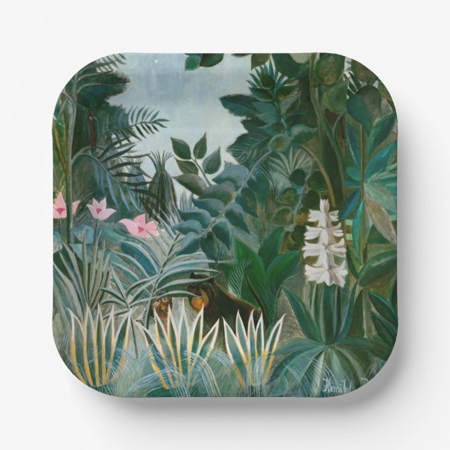 Plato De Papel Henri Rousseau - La jungla ecuatorial (Anverso)