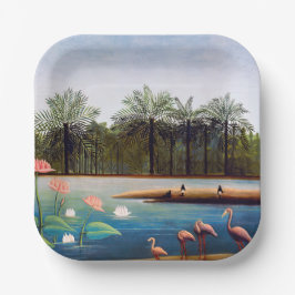 Plato De Papel Henri Rousseau - Los flamencos