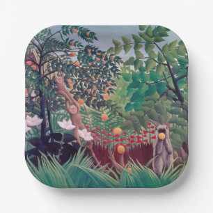 Plato De Papel Henri Rousseau - Paisaje exótico
