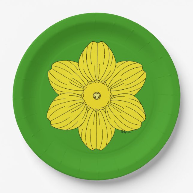 Plato De Papel Heraldic Daffodil (Anverso)