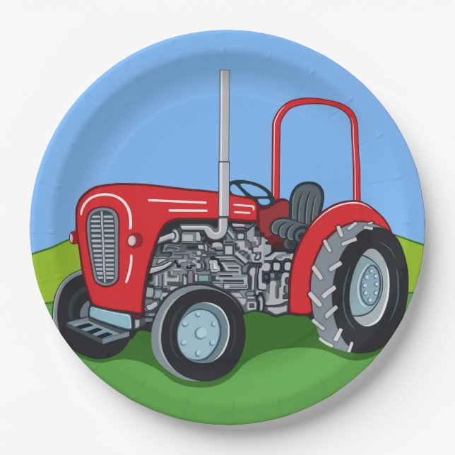 Plato De Papel Herberto el tractor (Anverso)