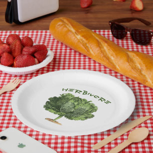 Plato De Papel Herbivore Kale Vegan Vegetarian