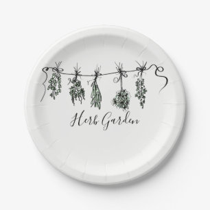 Plato De Papel Herbs de jardín
